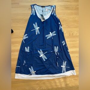 Cozy brand resort vacation cruise pool beach dragonfly coverup dress w/pockets